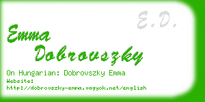 emma dobrovszky business card